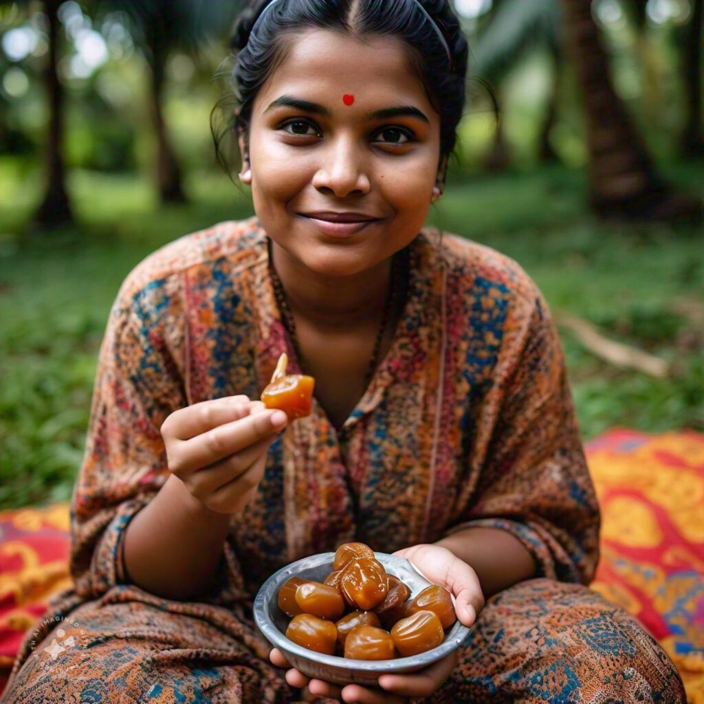 eating date plam jaggery