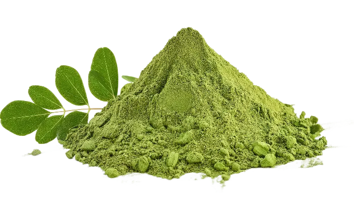 organic moringa leaf powder in airtight packaging