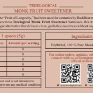 Treelogical Monk Fruit Sweetener (30 Sachets, 5g each)